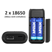 PB2C Xtar Ladegerät und Powerbank für 2 x 18650